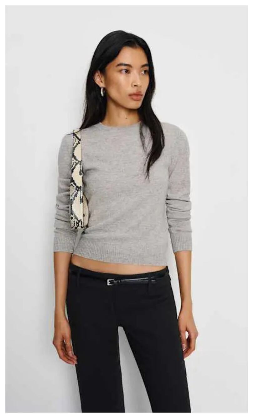 NEW Reformation Lian Cashmere Crewneck Crop Sweater Size XS